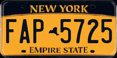 NY license plate FAP5725