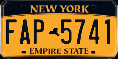 NY license plate FAP5741