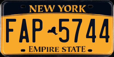 NY license plate FAP5744