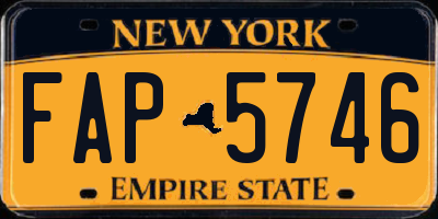 NY license plate FAP5746