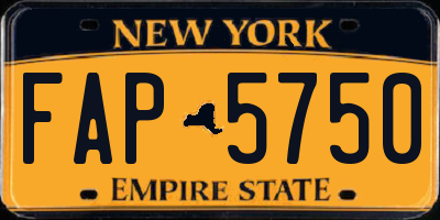 NY license plate FAP5750