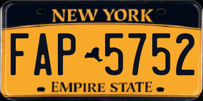 NY license plate FAP5752