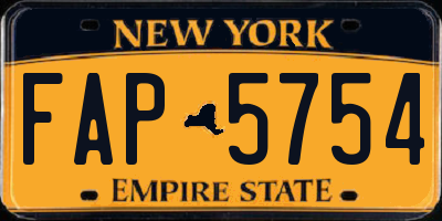 NY license plate FAP5754