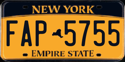 NY license plate FAP5755