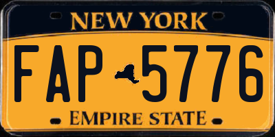 NY license plate FAP5776