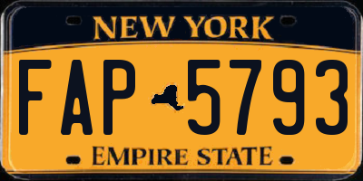NY license plate FAP5793