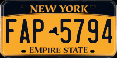 NY license plate FAP5794