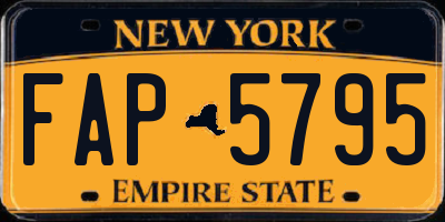 NY license plate FAP5795