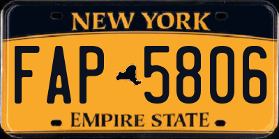 NY license plate FAP5806