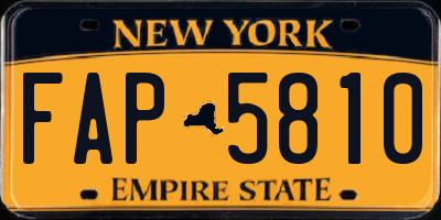 NY license plate FAP5810