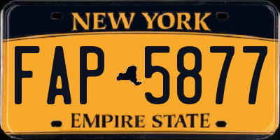 NY license plate FAP5877