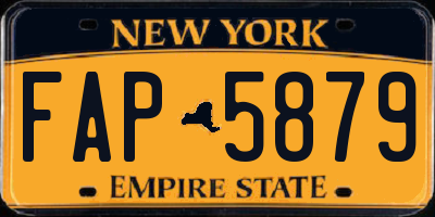 NY license plate FAP5879