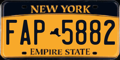 NY license plate FAP5882