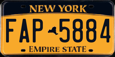 NY license plate FAP5884