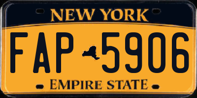 NY license plate FAP5906