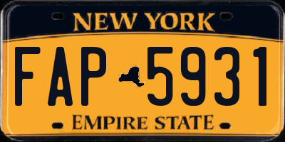 NY license plate FAP5931
