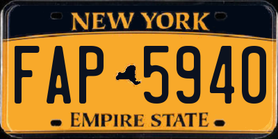 NY license plate FAP5940