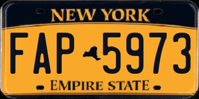 NY license plate FAP5973