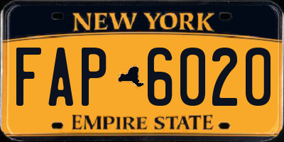 NY license plate FAP6020