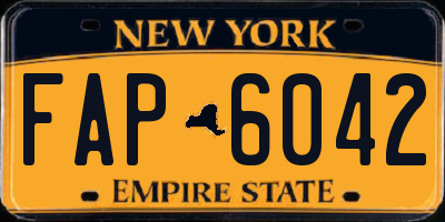 NY license plate FAP6042