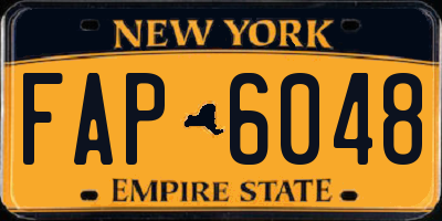NY license plate FAP6048