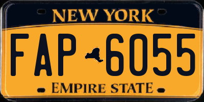 NY license plate FAP6055