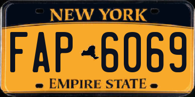 NY license plate FAP6069
