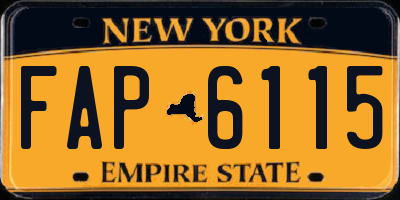 NY license plate FAP6115