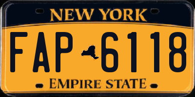 NY license plate FAP6118