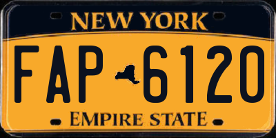 NY license plate FAP6120
