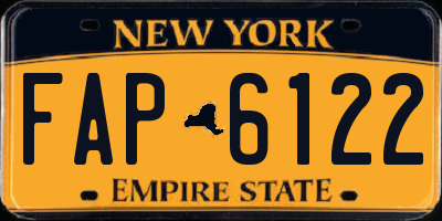 NY license plate FAP6122