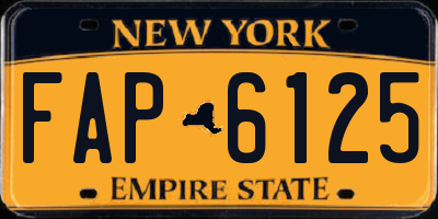NY license plate FAP6125