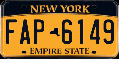 NY license plate FAP6149