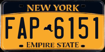 NY license plate FAP6151