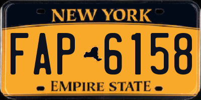 NY license plate FAP6158