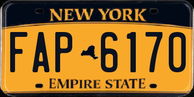 NY license plate FAP6170