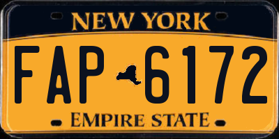 NY license plate FAP6172
