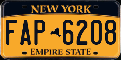 NY license plate FAP6208