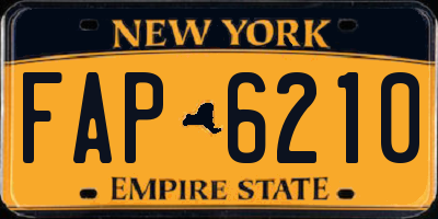 NY license plate FAP6210