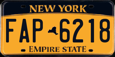 NY license plate FAP6218