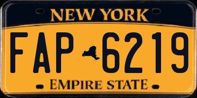 NY license plate FAP6219