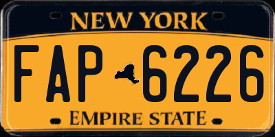 NY license plate FAP6226
