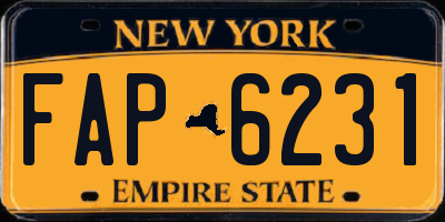 NY license plate FAP6231