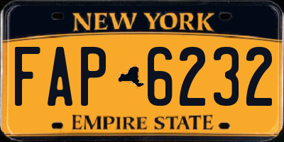 NY license plate FAP6232