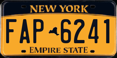 NY license plate FAP6241