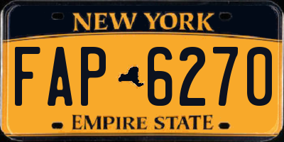 NY license plate FAP6270