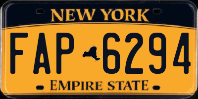 NY license plate FAP6294