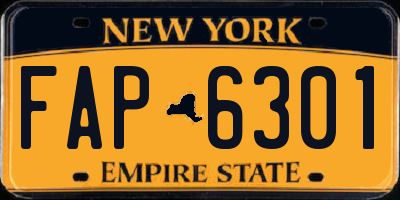 NY license plate FAP6301