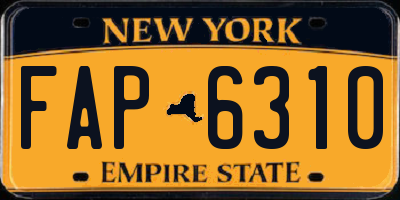 NY license plate FAP6310