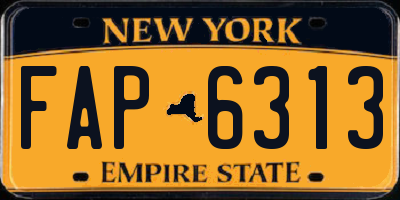 NY license plate FAP6313